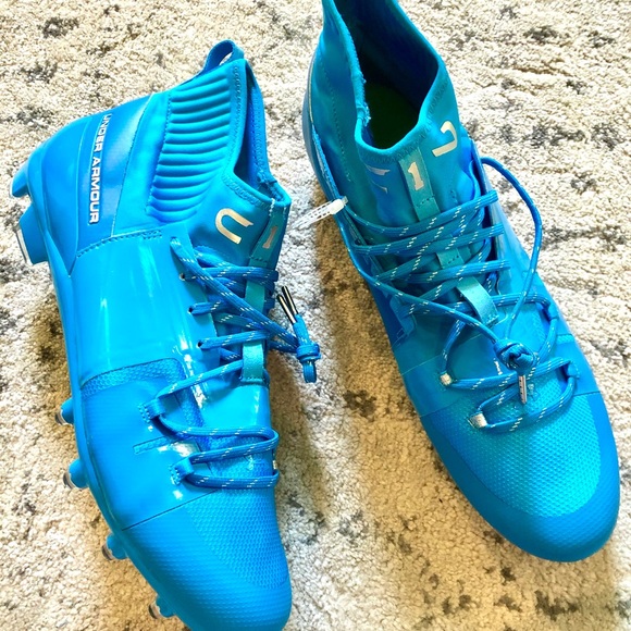 NEW: Men's UA C1N MC Blue Football Cleats … - Picture 4 of 10